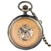 Gentleman Pocket Watch, Pocket watch,Coverless manual mechanical pocket watch with Arabic numerals dial (Color : Bronze) steampunk buy now online