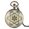 Gentleman Pocket Watch, Pocket watch,Steampunk Crystal Flower Mechanical Pocket Watch Hollow Roman Numerals (Color : Bronze) steampunk buy now online