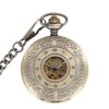 Gentleman Pocket Watch, Pocket watch,Vintage Copper Grain Hand Wind Mechanical Pocket Watch Roman Dial Necklace (Color : Bronze) steampunk buy now online