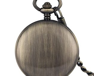 Gentleman Pocket Watch, Pocket watch,Smooth Bronze Self-winding Mechanical Roman Numerals Transparent Skeleton Retro Pocket Watch (Color : Bronze) steampunk buy now online