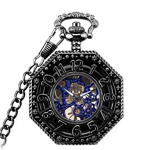 Gentleman Pocket Watch, Pocket watch,Men's steampunk mechanical broken pocket watch (Color : Black) steampunk buy now online