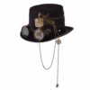 COSDREAMER Unisex Steampunk Top Hats Halloween Costume Hat with Goggles (58cm) Black steampunk buy now online