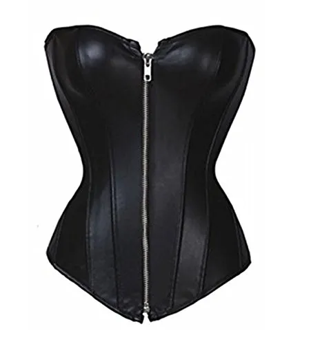 Beauty-You Women's Steampunk Unterbust Corset Top Bustier for Party, Black Zip Corset, Medium steampunk buy now online