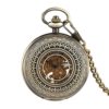 Gentleman Pocket Watch, Pocket watch,Hollow Bronze Manipulator Hand Winding Pocket Watch Roman Numerals Display Male (Color : Bronze) steampunk buy now online