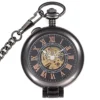 Gentleman Pocket Watch, Pocket watch,Automatic mechanical luminous pointer hollow engraving men's and women's pocket watches (Color : Black) steampunk buy now online