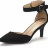 DREAM PAIRS Women's Low Heel Ankle Strap Dress Court Shoes Lowpointed Black Suede Size 8.5 US/ 6.5 UK steampunk buy now online