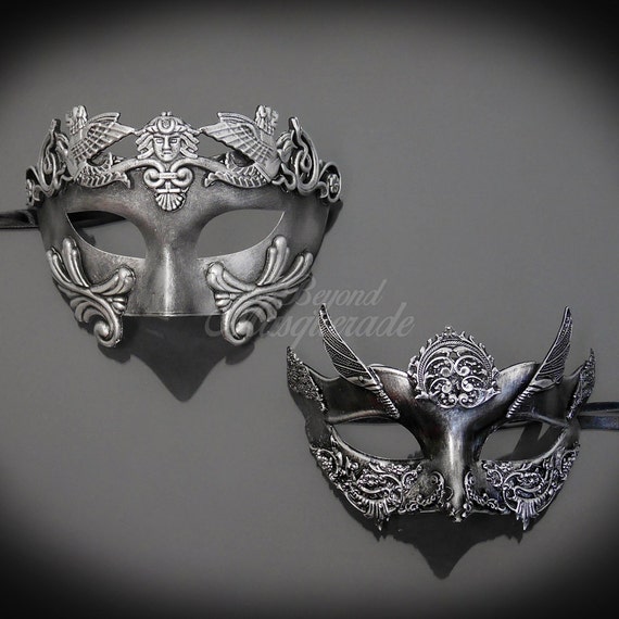 4everStore Couples Masquerade Mask, Silver Masquerade Mask, Masquerade Ball Mask Steampunk, Mens Masquerade Mask, Masquerade Masks Women by 4everstore steampunk buy now online