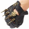 Steampunk Leather Gloves Mens Gothic Fingerless Mittens,Bird Skull steampunk buy now online