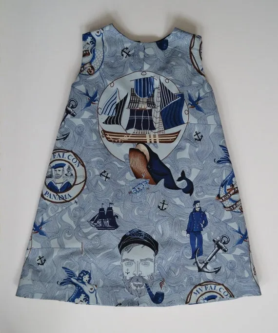 6 Years Girls Dress - Land Ashore! Steam Punk Whaler's Tall Ship Fishing Print by BluebellandtheFox steampunk buy now online 6 Years Girls Dress - Land Ashore! Steam Punk Whaler's Tall Ship Fishing Print by BluebellandtheFox steampunk buy now online