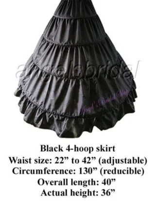 Black 4-Hoop Petticoat Crinoline Bridal Wedding Gown Dress Underskirt Skirt Slip by angelsbridalshops steampunk buy now online