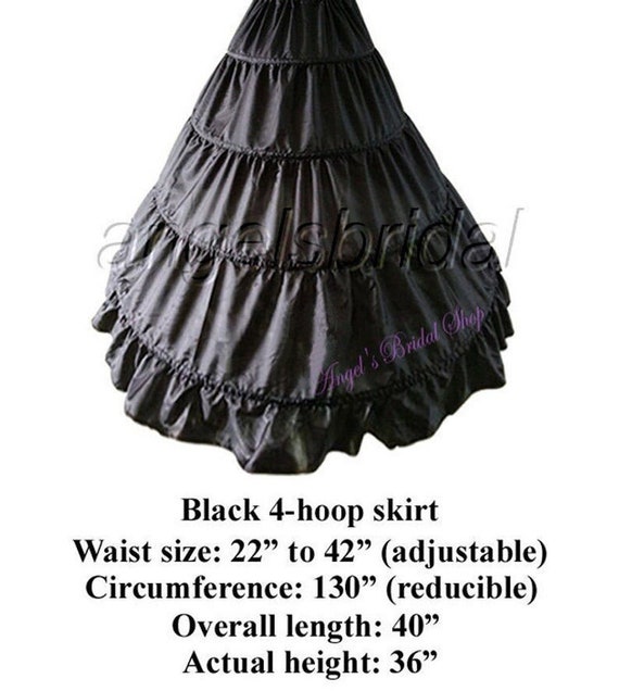 Black 4-Hoop Petticoat Crinoline Bridal Wedding Gown Dress Underskirt Skirt Slip by angelsbridalshops steampunk buy now online
