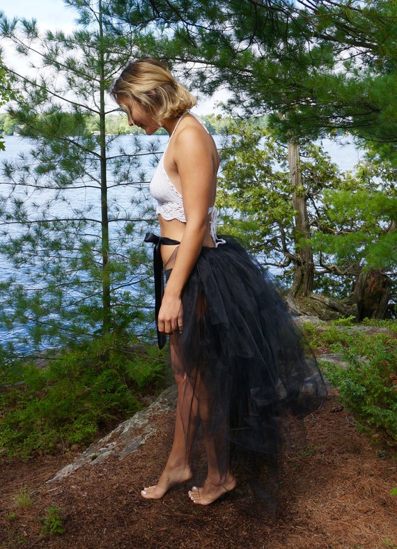 Black Tulle Tail - Adult Bustle - Black Tail by TutuSister steampunk buy now online