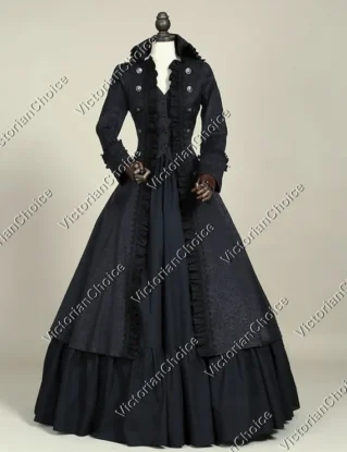 Black Victorian Steampunk Dress, Gothic Military Coat Dress, Women's Captain Hook Costume, Witch Costume, Voodoo Magic Costume for Women by VictorianChoice steampunk buy now online
