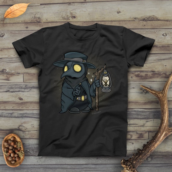 Cute Plague Doctor with Lantern Tee by DeerFriendChicago steampunk buy now online