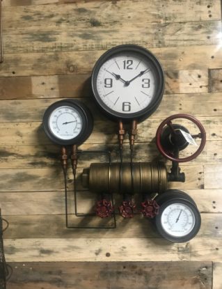 Industrial Wall Clock - Steampunk Wall clock with metal and pipe water fittings - Industrial Clock ID7328 by idustrialdesignco steampunk buy now online