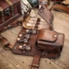 Leather leg harness belt leg potion holster alchemist larp steampunk costume set witch herbologist by OutcastProps steampunk buy now online