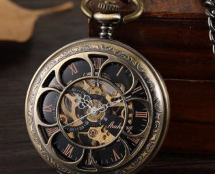 Pocket Watch Mens Gift Anniversary Birthday Wedding Usher Groomsman Christmas Pocket Watches UK Present Chain Steampunk Double Half Hunter by PocketWatchUK steampunk buy now online