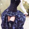 Ready to ship Steampunk Victorian SKIRT ONLY Taffeta Bustle Skirt Purple & Black DAMASK Costume for Cosplay Halloween by MajesticVelvets steampunk buy now online