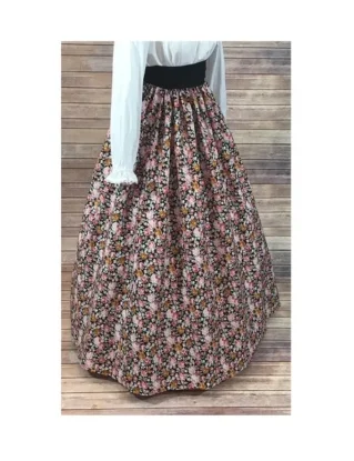 Skirt and Sash - Renaissance Civil War Victorian Southern Belle LARP Cosplay Dickensonian Pioneer - pink floral - dress costume by ArtsyCreations423 steampunk buy now online