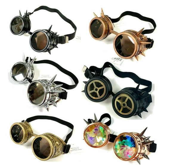 Vintage Steampunk Cyber Retro Black Spike Goggles Gothic Victorian Accessory by Stylexparty steampunk buy now online