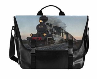 Hunihuni Messenger Bag Steam Train Canvas Laptop Briefcase Tote Satchel Bag for Men with Shoulder Strap Suit for 15 Inch steampunk buy now online