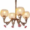 Raelf 4 Heads Industrial Vintage Pendant Light Metal Water Pipe Lamp Rustic Steampunk Retro Ceiling 4 Lights Wrought Iron Pipe Chandelier Steampunk Carita Edison Chandelier E27 Socket Edison Lamp Chan steampunk buy now online