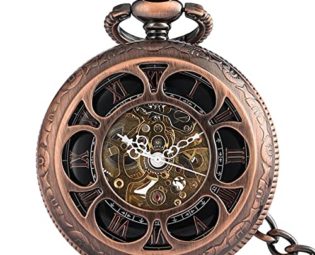 Gentleman Pocket Watch, Pocket watch,Hollow Sunflower Mechanical Automatic Retro Pocket Watch Black Roman Numeral Dial (Color : Mekin) steampunk buy now online