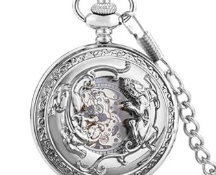 Gentleman Pocket Watch, Pocket watch,Black/Silver/Bronze Engraved Manipulator Pocket Watch (Color : Silver) steampunk buy now online