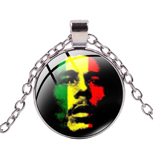 Bob Marley Steampunk Glass Gem Necklace Famous Jamaica Singer Poster Flag Images Silver Plated Unisex Fans Long Necklace steampunk buy now online