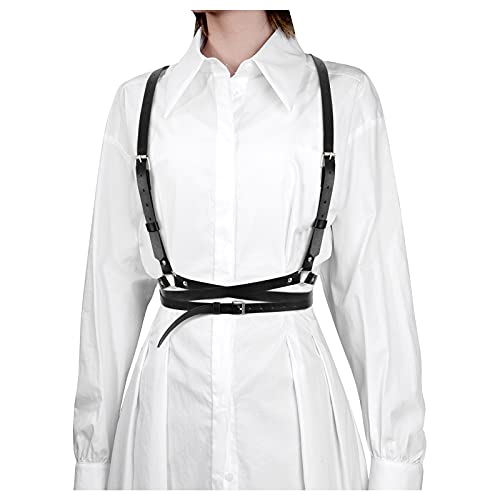 JasGood Punk Waist Belt Women Halloween PU Leather Skinny Body Adjustable Belts with Gothic Circle for Party(Black,Fit Waist Size 28''-36'' ) steampunk buy now online