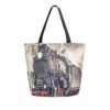Hunihuni Canvas Tote Bag Vintage Express Steam Train Large Reusable Grocery Bags Shopping Shoulder Handbag for Woman Girl steampunk buy now online