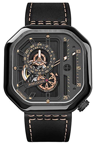 Agelocer Men's Top Brand Automatic Mechanical Fashion Punk Square Luminous Analog Luxury Watch (NK_5803J3) steampunk buy now online