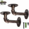 Pipe Shelf Bracket, eSynic 2Pcs Pipe Shelf Brackets Industrial Tube Rack Shelf for Book Shelf Rustic Floating Shelves Plumbing Pipe Shelf for Scaffold Board (9 * 13cm) steampunk buy now online