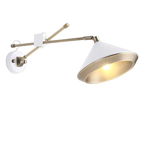 Wall Light Indoor Nordic Minimalist American Retro Adjustable Matt White Plating Wrought Iron Wall Lamp Energy Saving LED 5w Warm Light for Living Room Bedroom Bedside Lamp Restaurant Corridor steampunk buy now online