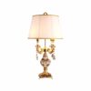 FengLing Bedside Lamp Traditional Table Lamp Crystal Candle Holder Plating Hardware Table Lamp White Lampshade for Living Room/bedroom Table Light-default steampunk buy now online