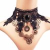 Daimay Choker Lace Necklace Punk Party Gothic Vintage Handmade Lolita Retro Gear Flower Bride Choker for Women – Black Y484 steampunk buy now online