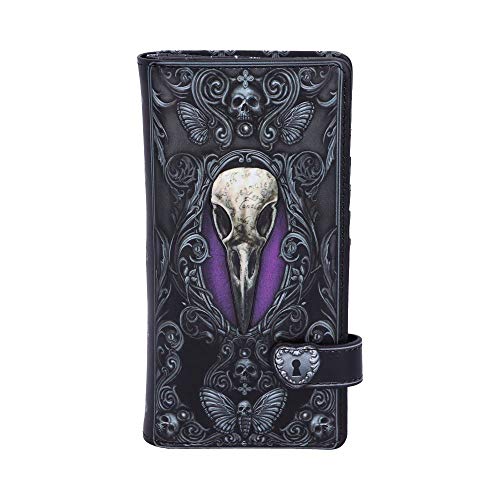 Nemesis Now B5117R0 Edgar Allen Poe Nevermore Raven Purse, PU, Black, 18.5cm steampunk buy now online