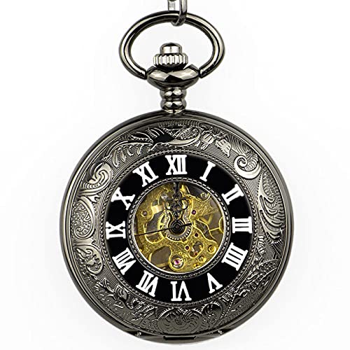 Gentleman Pocket Watch, Pocket watch,Casual mechanical automatic exquisite roman numerals men's and women's pocket watches (Color : Silver) steampunk buy now online