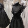 Black Tulle Dress, Sleeveless Evening Dress, Black Evening Gown, Black Party Dress, Wedding Guest Dress, Corset Dress by ollybridal steampunk buy now online