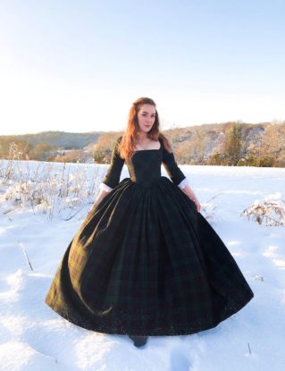 Outlander 18th century Claire Fraser style gown Highland country lady made in pure wool. by TheEnglishCostumeCo steampunk buy now online