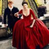 Outlander Claire red dress Replica season 2 Christmas Dress Gown Cosplay costume Paris Parisian gown Custom teen and adult size by BelginBoutique steampunk buy now online