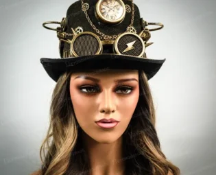 Steampunk Hat, Gold Steampunk Goggles, Headpiece Goggle, Top Hat Halloween Cosplay Costume Hat, Steampunk Costume Hat, Fascinator, Steampunk by 4everstore steampunk buy now online