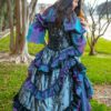 Wild West Skirt, Silver, Black/Purple Shimmer Ruffles, Pirate Skirt, Western, Steampunk, Victorian, Pirate, High-Low, Fairy, Renaissance by SilverLeafCostumes steampunk buy now online