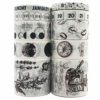 Vintage Washi Tapes Set, ZMLSED10 Rolls Japanese Masking Decorative Tapes for DIY Crafts and Arts Bullet Journal Planners Scrapbooking Adhesive steampunk buy now online