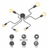 Lightess Industrial Ceiling Light Semi Flush Spider Ceiling Lamp Indoor Steampunk Chandelier Light 6 x E27 Edison Ceiling Lighting Fixture for Living Room Cafeteria Office Bedroom [Energy Class A++] steampunk buy now online
