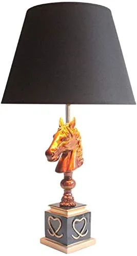 Desk lamp European Retro Horse Head Lamp 40 * 40 * 70cm Desk Living Room Bedroom Study Reading Light Resin Creative Decorative Ornaments steampunk buy now online