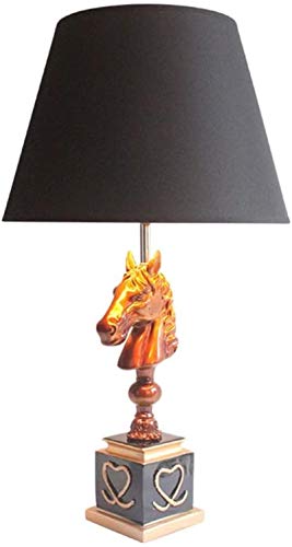 Desk lamp European Retro Horse Head Lamp 40 * 40 * 70cm Desk Living Room Bedroom Study Reading Light Resin Creative Decorative Ornaments steampunk buy now online