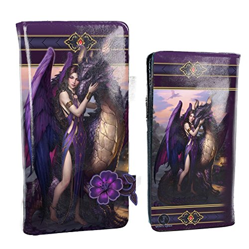 Nemesis Now Dragon Sanctuary James Ryman Embossed Purse 18.5cm Purple, PU, One Size steampunk buy now online