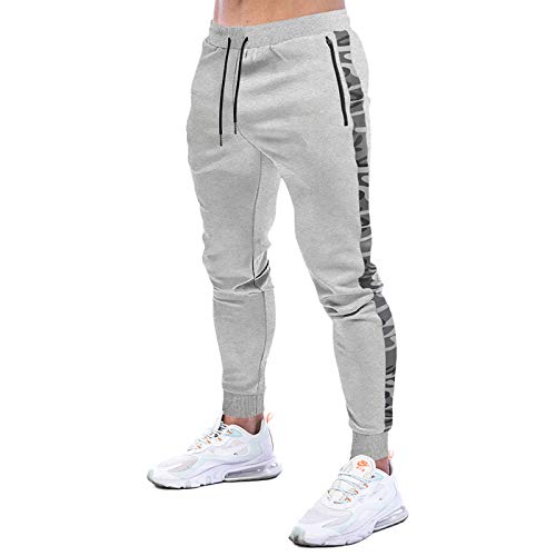 MakingDa Mens Joggers Tracksuit Bottoms Slim Fit Elasticated Waist Jogging Sweatpants Gym Workout Running Trousers Lounge Pants with Zip Pockets-BK61-Grey-S steampunk buy now online