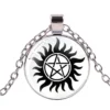 Supernatural Pentagram Devils Trap Necklace Dean Winchester Art Poster Glass Dome Pendant Supernatural TV Series Jewelry steampunk buy now online